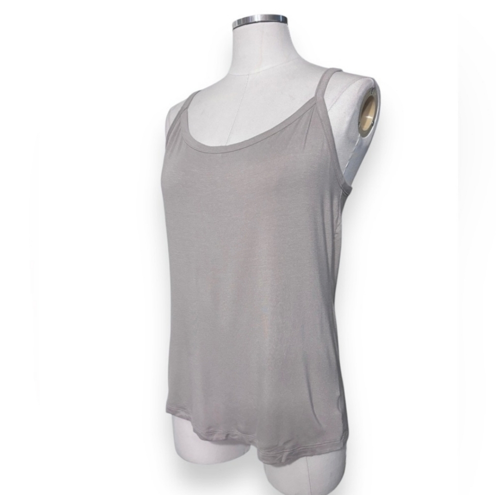 INC INTERNATIONAL CONCEPTS Grey Scoop Neck Tank with Adjustable Straps NWT!